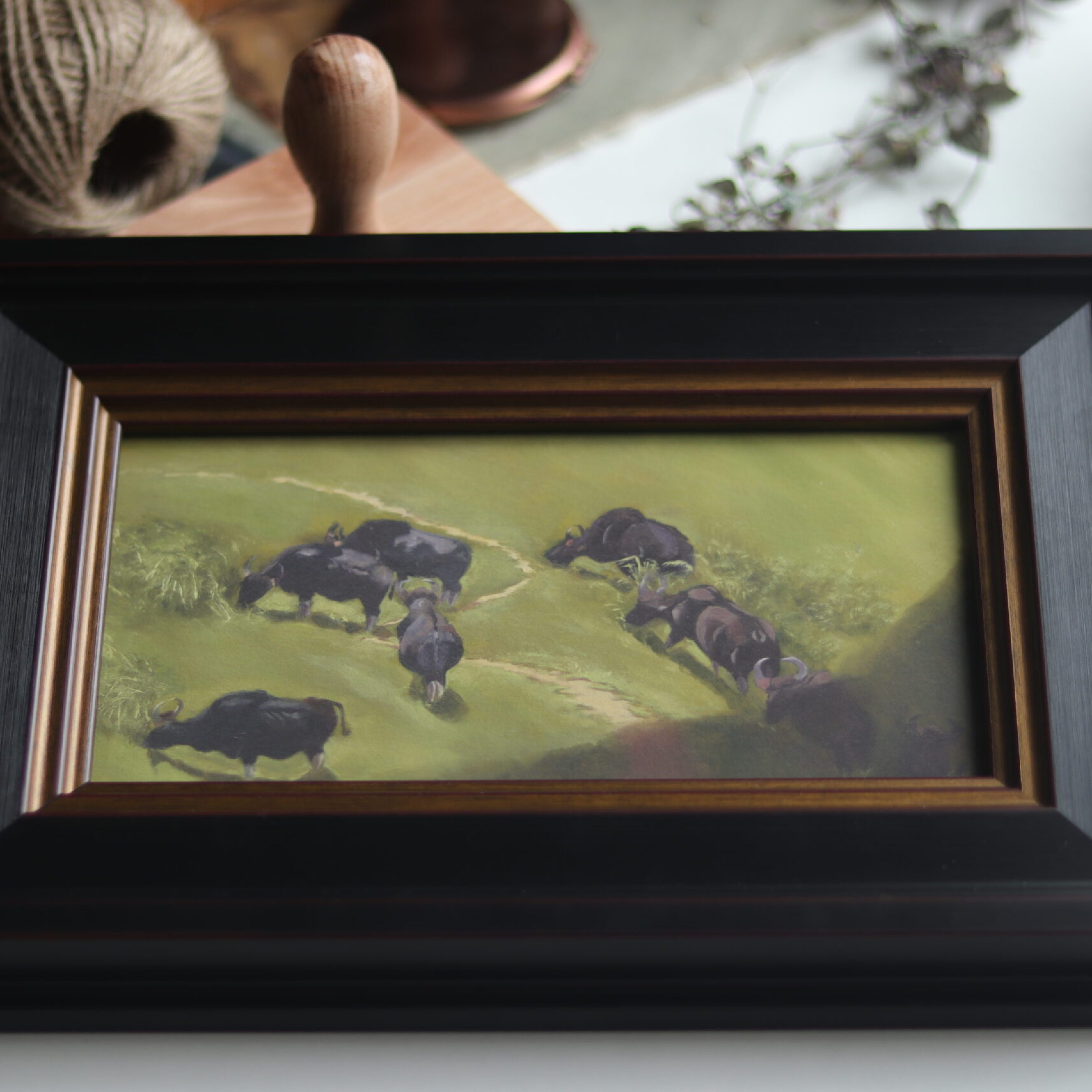along the grazing trail mini print frame 1